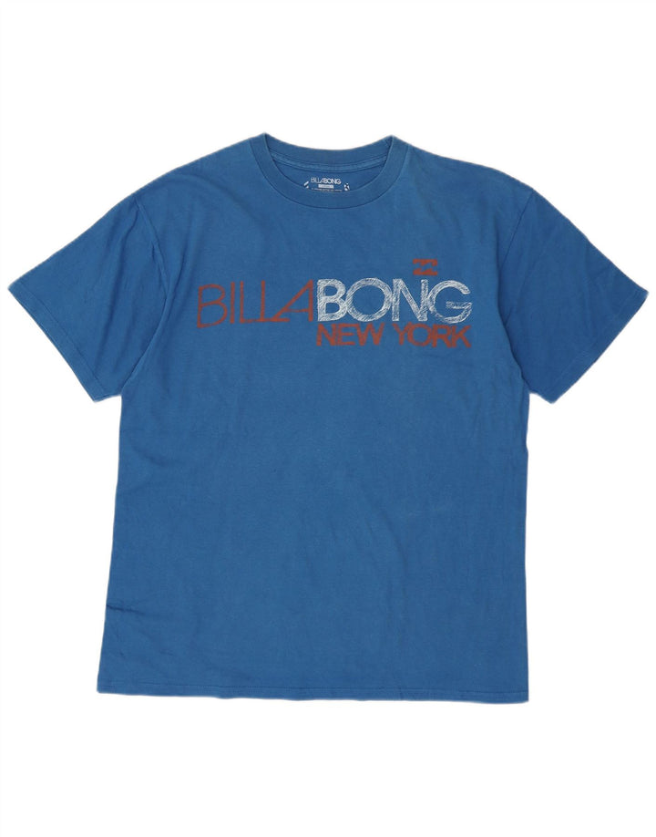 BILLABONG Mens Graphic T-Shirt Top Large Blue Cotton