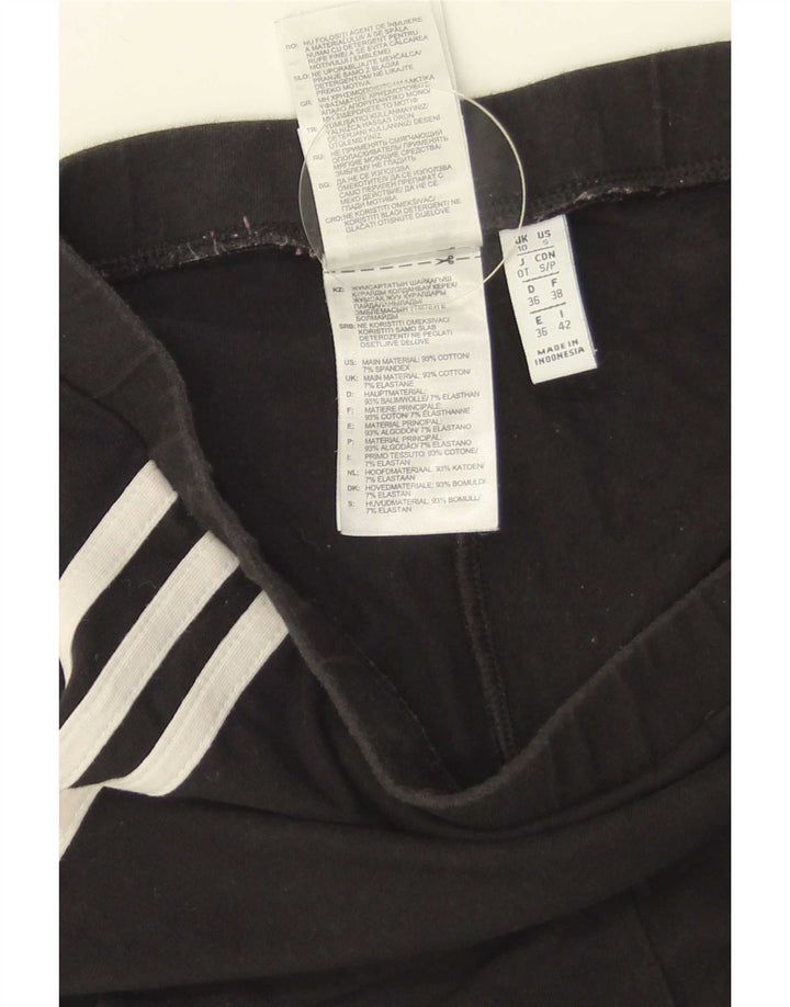 Adidas Womens Leggings UK 10 Small Black Cotton