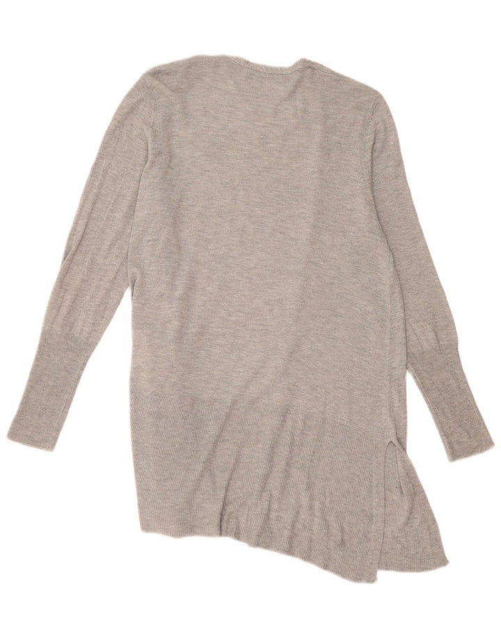 Marks & Spencer Womens Longline Open Cardigan Sweater UK 14 Medium Grey