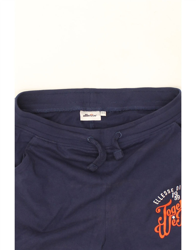 ELLESSE Boys Sport Shorts 11-12 Years Navy Blue Cotton | Vintage Ellesse | Thrift | Second-Hand Ellesse | Used Clothing | Messina Hembry 