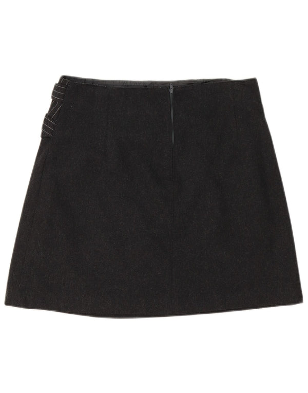 Halfon Womens High Waist Mini Skirt IT 46 Large W30 Grey Pinstripe