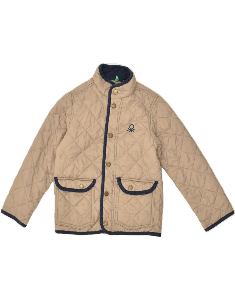 BENETTON Boys Quilted Jacket 6-7 Years Small  Beige Polyamide | Vintage Benetton | Thrift | Second-Hand Benetton | Used Clothing | Messina Hembry 