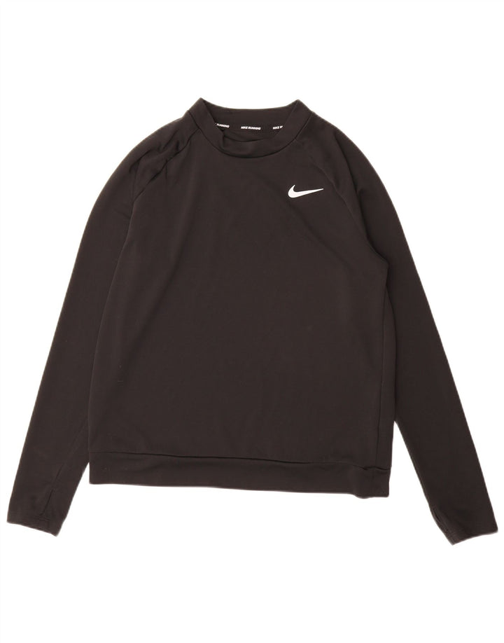 Nike Mens Dri Fit Top Long Sleeve Small Black Polyester