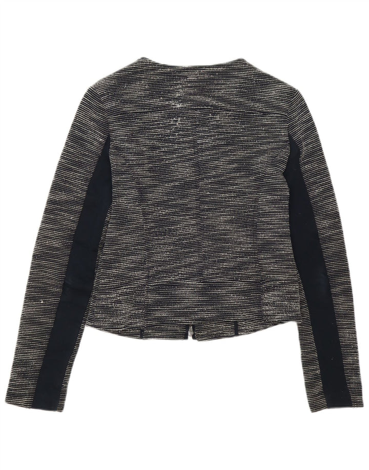 Armani Jeans Womens Full Zip Blazer Jacket IT 42 Medium Black Flecked