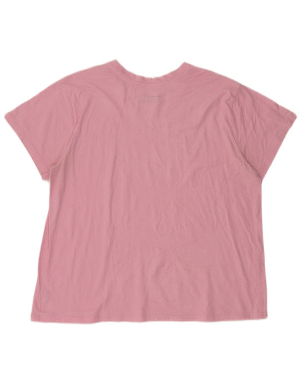 Champion Womens Graphic T-Shirt Top UK 20 2XL Pink Cotton