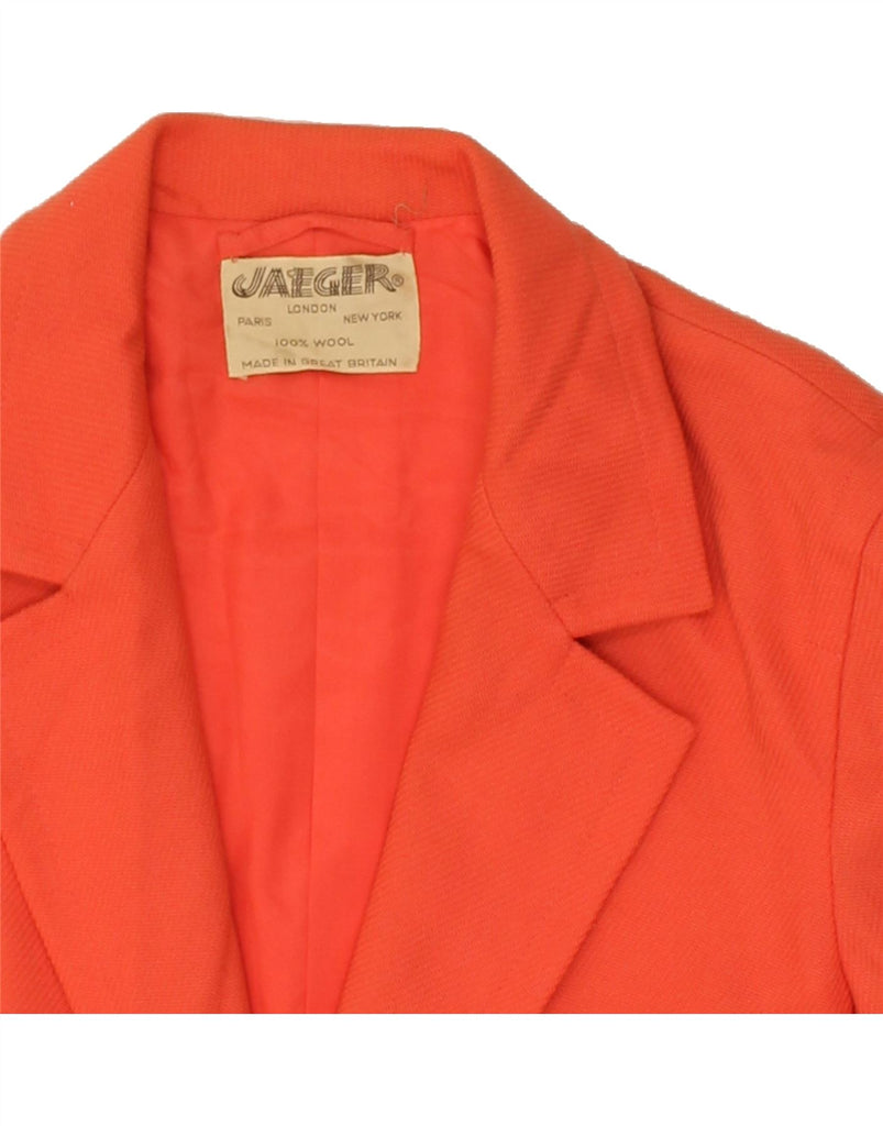 JAEGER Womens 2 Button Blazer Jacket UK 10 Small  Orange Wool | Vintage Jaeger | Thrift | Second-Hand Jaeger | Used Clothing | Messina Hembry 