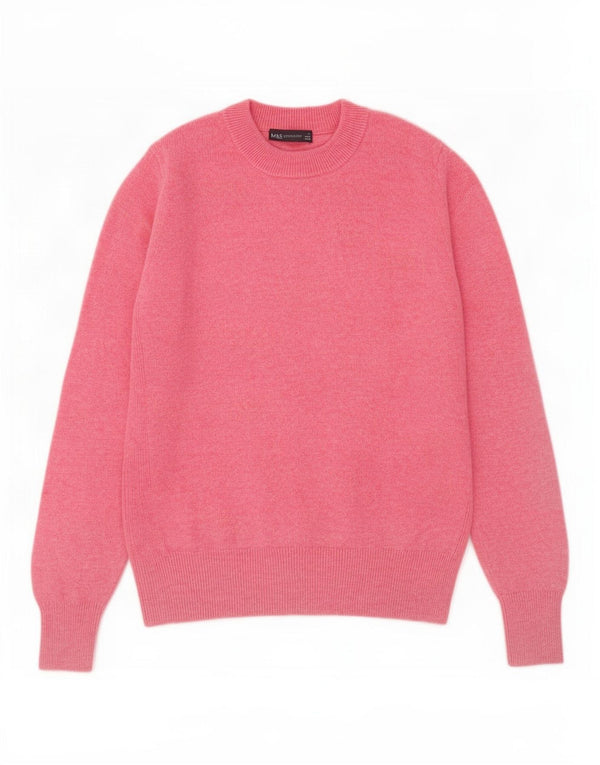 Marks & Spencer Womens Crew Neck Jumper Sweater UK 12 Medium Pink