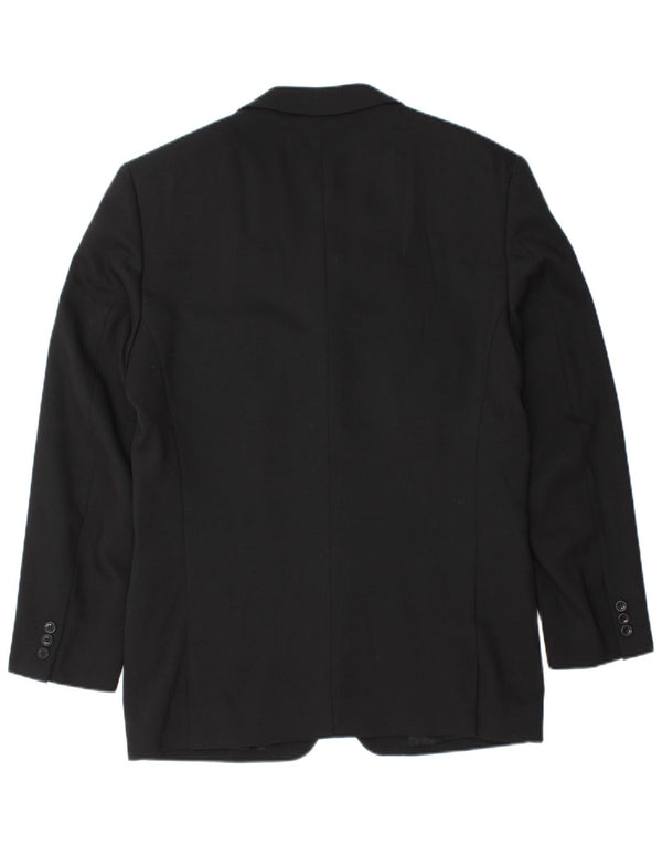 Versace Mens 3 Button Blazer Jacket IT 48 Medium Black Wool