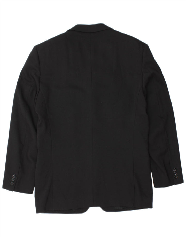 Versace Mens 3 Button Blazer Jacket IT 48 Medium Black Wool