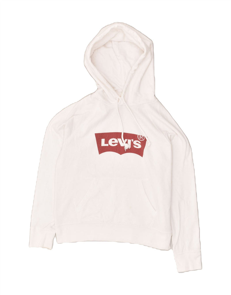 LEVI'S Mens Graphic Hoodie Jumper Small White Cotton | Vintage Levi's | Thrift | Second-Hand Levi's | Used Clothing | Messina Hembry 