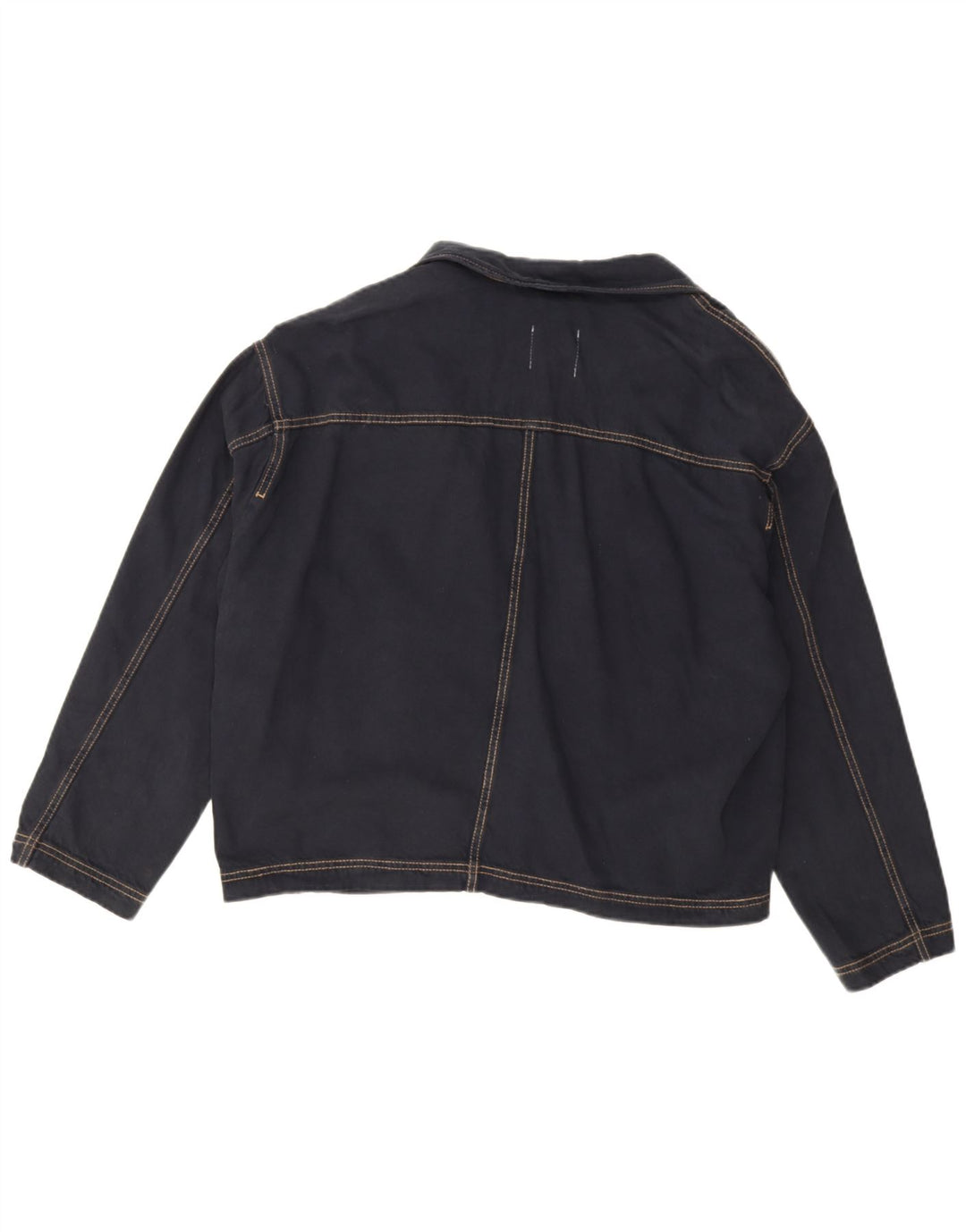 Zara Womens Oversized 1 Button Denim Blazer Jacket UK 14 Medium Navy Blue