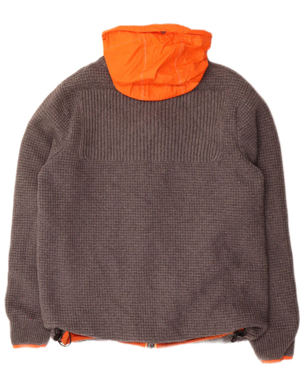 K-WAY Mens Hooded Reversible Jacket UK 36 Small Grey Polyamide