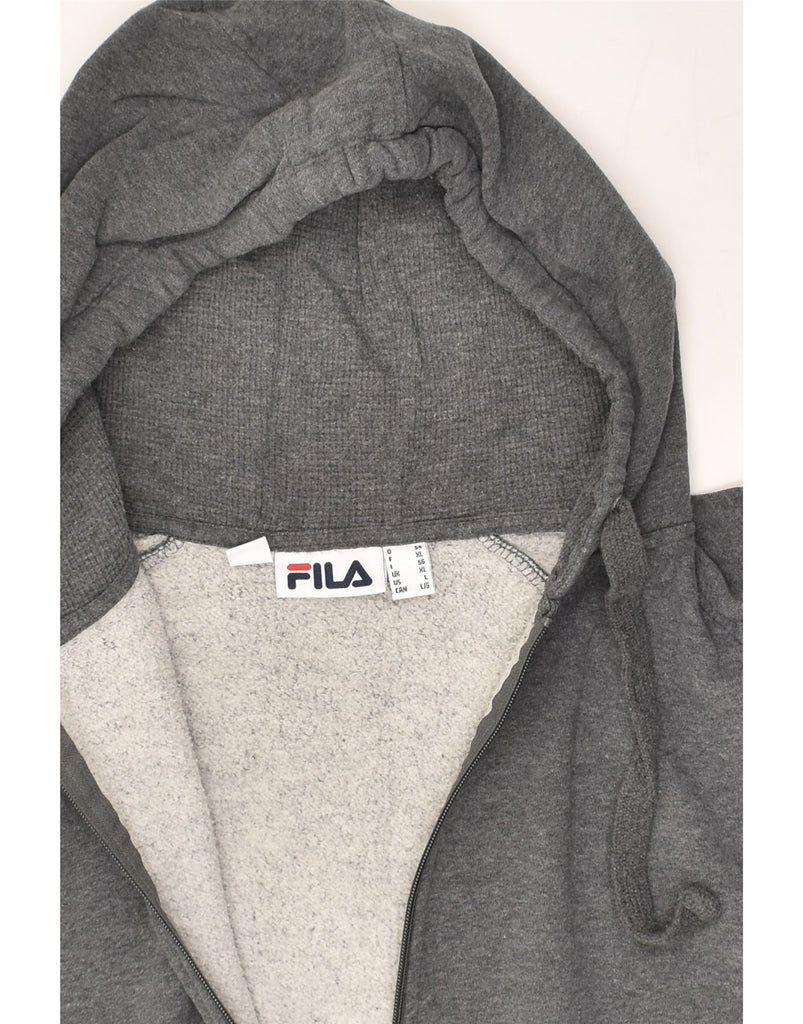 FILA Mens Zip Hoodie Sweater XL Grey Cotton | Vintage Fila | Thrift | Second-Hand Fila | Used Clothing | Messina Hembry 