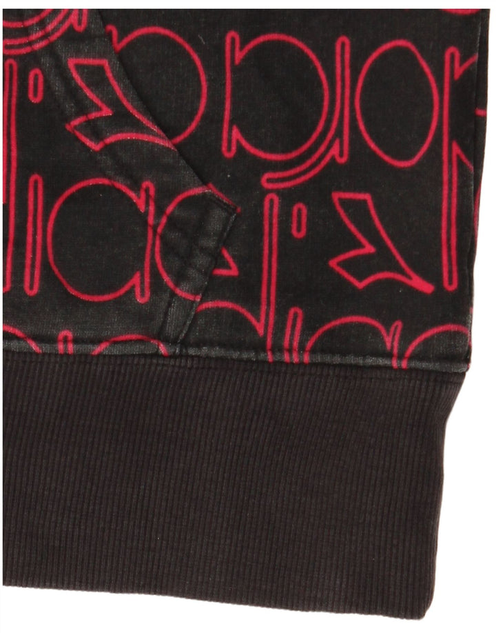 DIADORA Mens Graphic Hoodie Jumper Medium Black Cotton