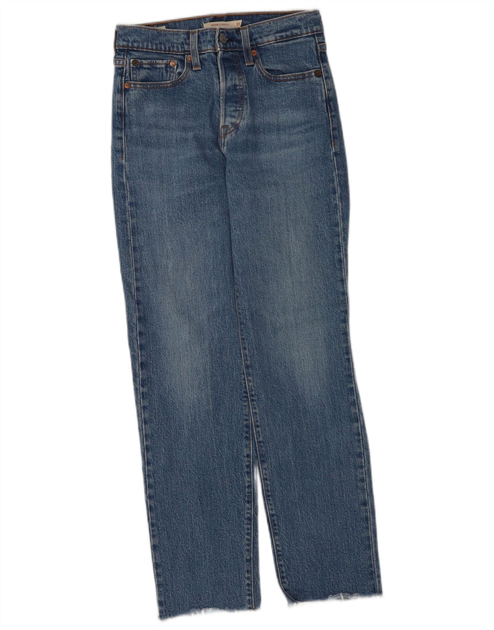 Levi's Womens Wedgie Straight Jeans W25 L28 Blue Cotton
