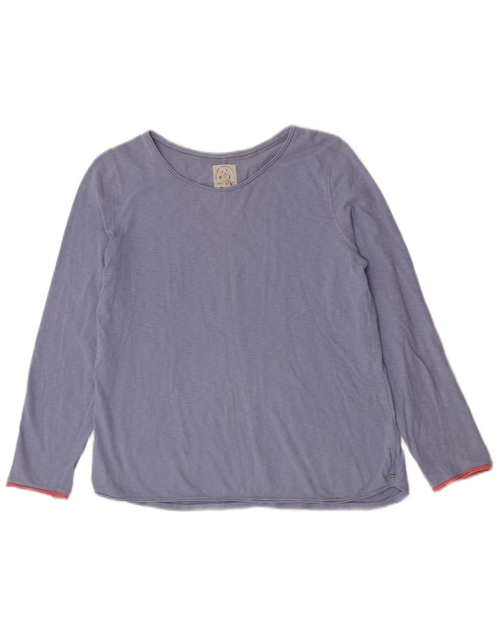 White Stuff Womens Top Long Sleeve UK 12 Medium  Blue Cotton