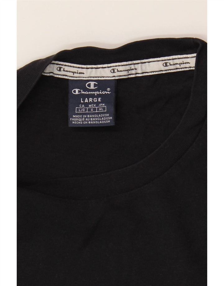 CHAMPION Mens Graphic T-Shirt Top Large Black