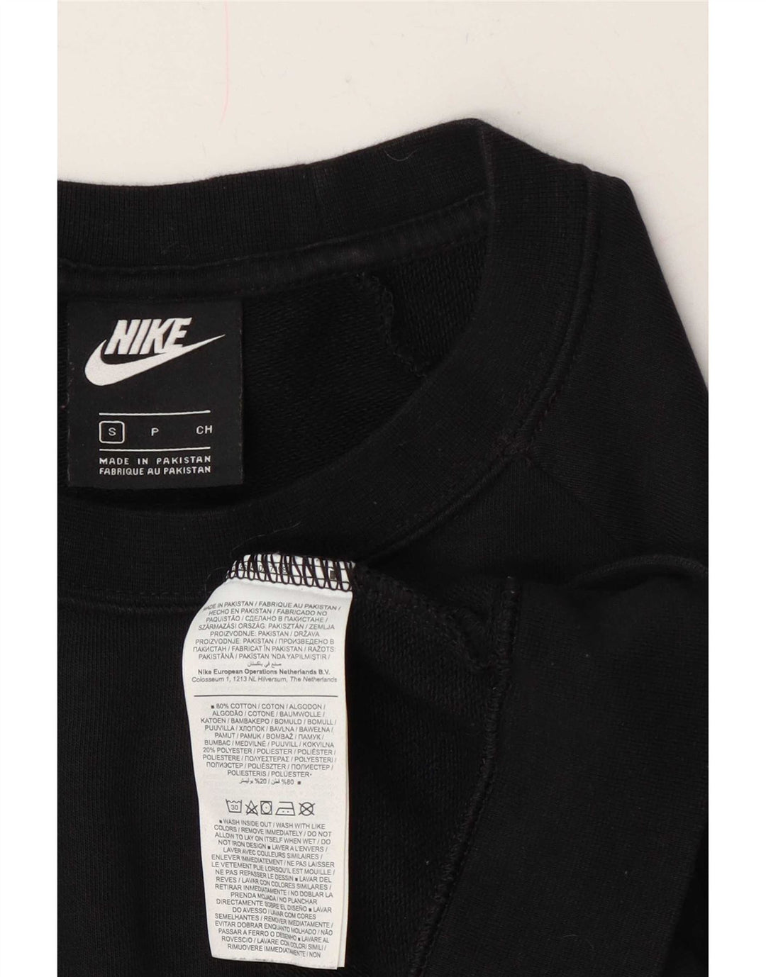 Nike Womens Oversized Sweatshirt Jumper UK 10 Small Black Cotton