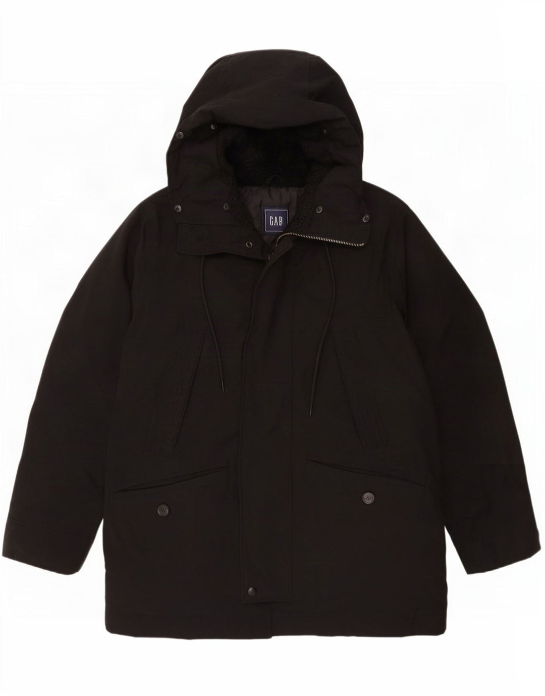 Gap Mens Hooded Padded Jacket UK 38 Medium Black Polyester