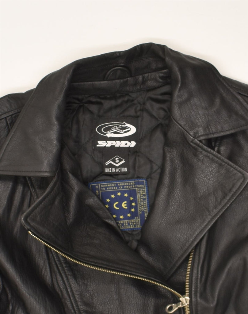 SPIDI Womens Leather Jacket UK 10 Small Black Leather | Vintage Spidi | Thrift | Second-Hand Spidi | Used Clothing | Messina Hembry 