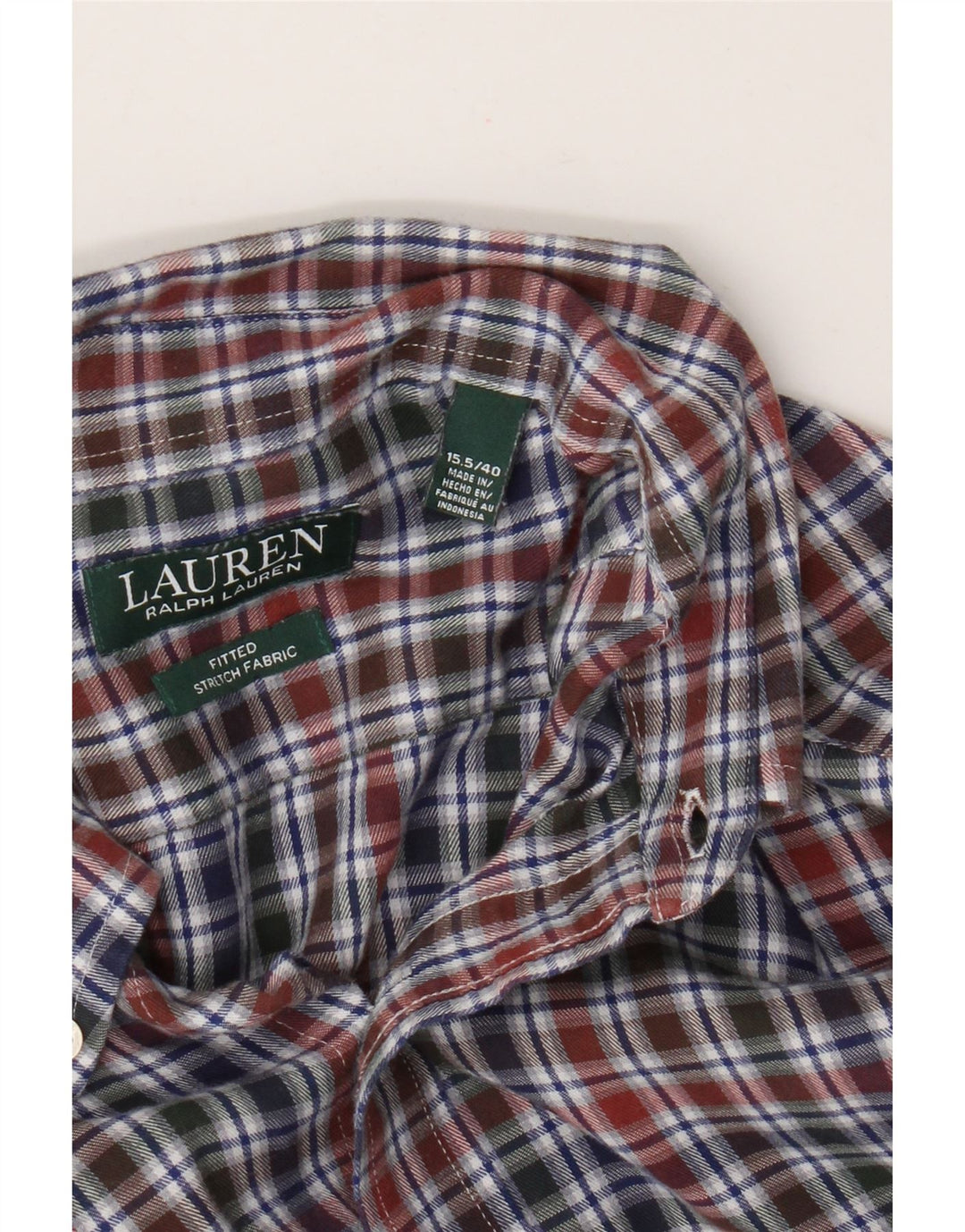 Ralph Lauren Mens Fitted Flannel Shirt Size 40 15.5 Medium Multicoloured