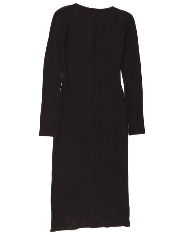 Zara Womens Long Sleeve Jumper Dress UK 8 Small Black