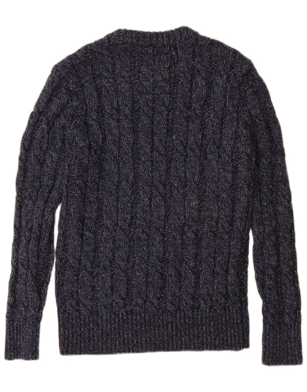 SUPERDRY Mens Crew Neck Jumper Sweater Medium Navy Blue Acrylic