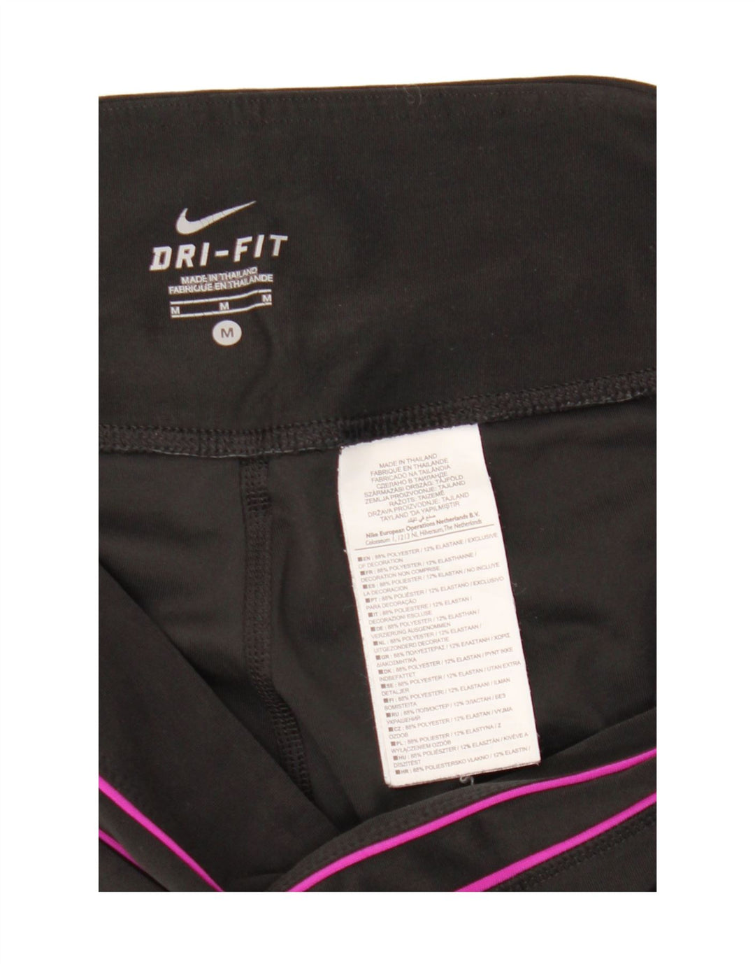 Nike Womens Dri Fit Capri Tracksuit Trousers UK 14 Medium Black Polyester