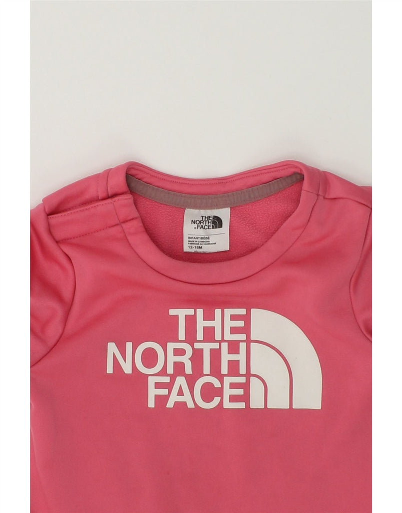 THE NORTH FACE Baby Girls Graphic Sweatshirt Jumper 12-18 Months Pink | Vintage The North Face | Thrift | Second-Hand The North Face | Used Clothing | Messina Hembry 