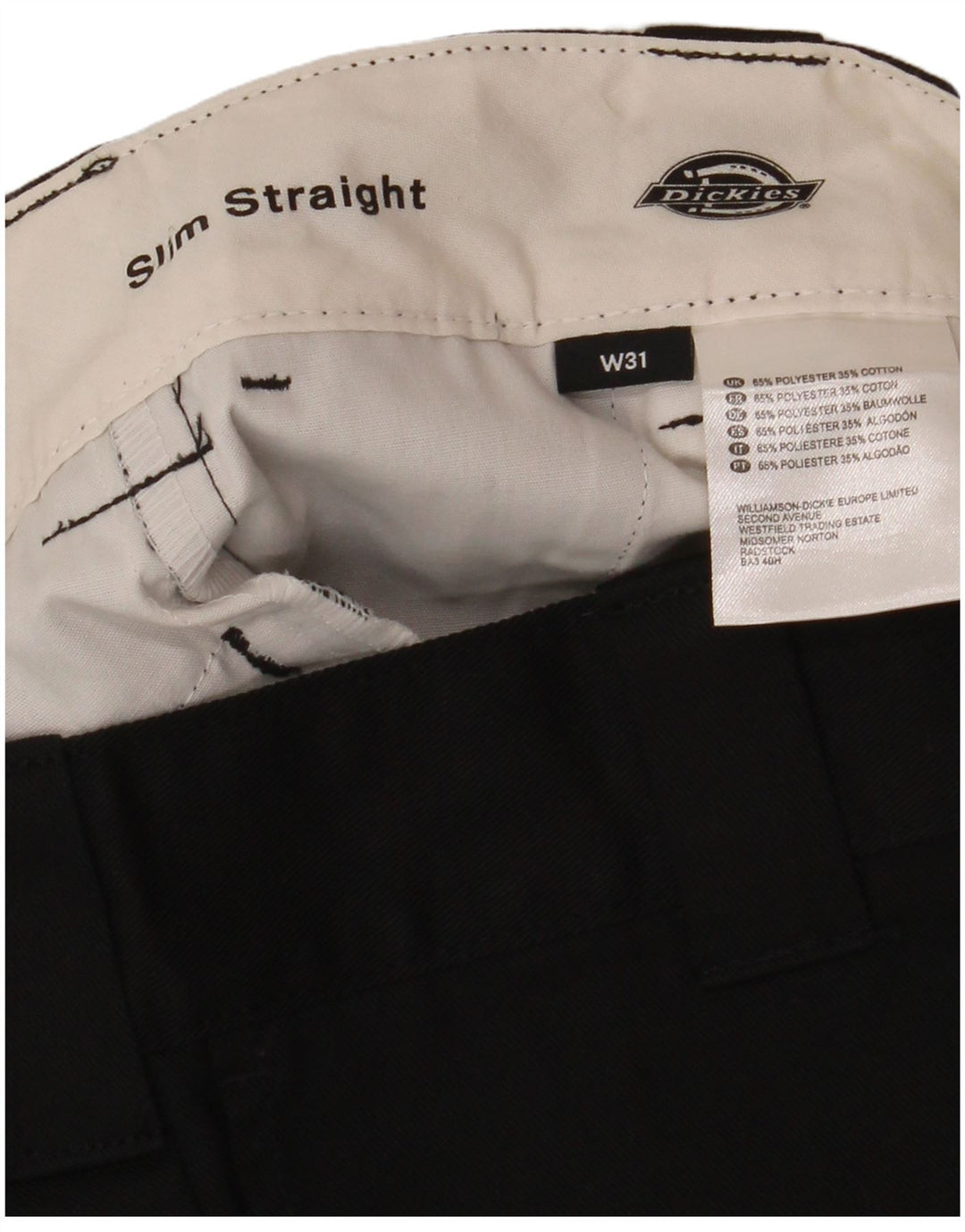 Dickies Mens Straight Slim Fit Chino Shorts W31 Medium Black Polyester