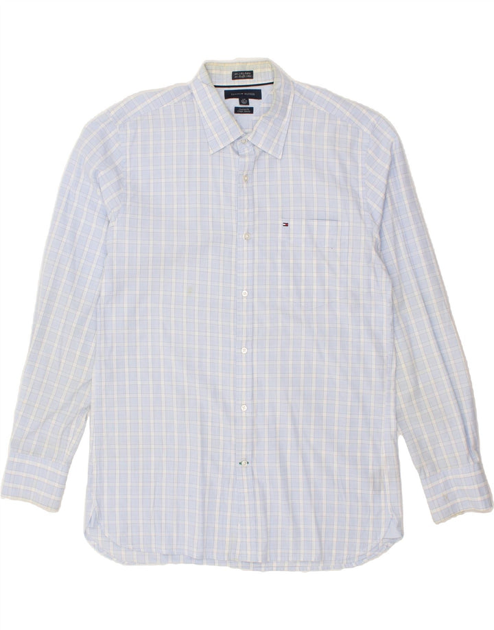 TOMMY HILFIGER Mens Coupe Ajustee Custom Fit Shirt Size 16 1/2 Large Blue Vintage Tommy Hilfiger and Second-Hand Tommy Hilfiger from Messina Hembry 