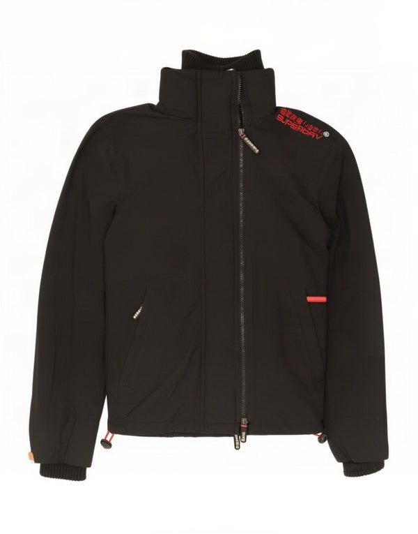 Superdry Mens The Windcheater Graphic Rain Jacket UK 36 Small Black Nylon