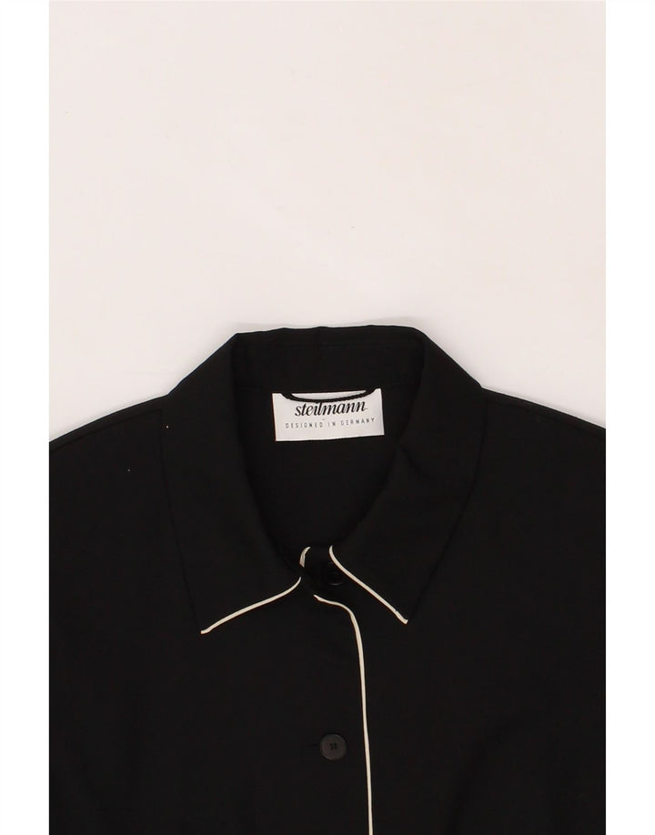 STEILMANN  Womens Shirt Blouse UK 14 Large Black Polyester Vintage Steilmann and Second-Hand Steilmann from Messina Hembry 