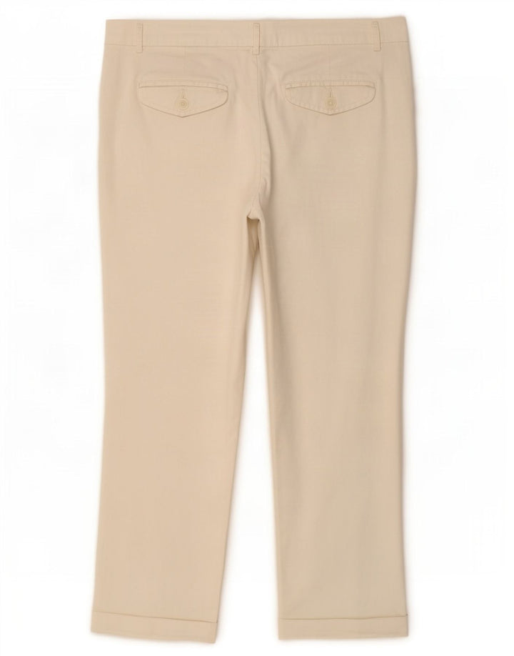 Benetton Womens Straight Cropped Trousers W32 L25 White