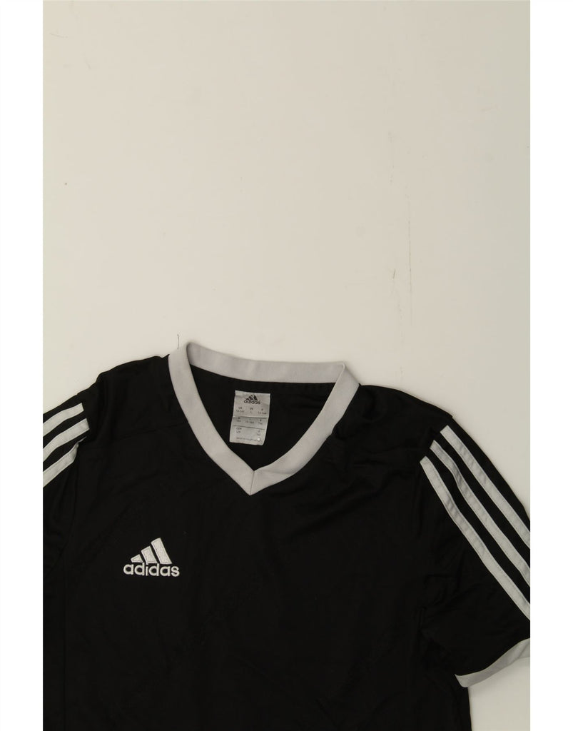 ADIDAS Boys Climalite T-Shirt Top 13-14 Years Black Vintage Adidas and Second-Hand Adidas from Messina Hembry 