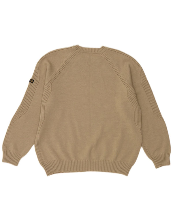 Navigare Mens Crew Neck Jumper Sweater XL Beige