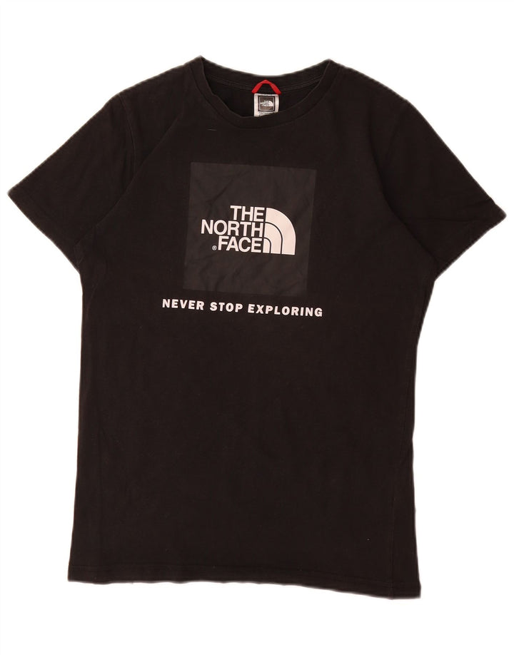THE NORTH FACE Boys Graphic T-Shirt Top 14-15 Years XL Black Cotton