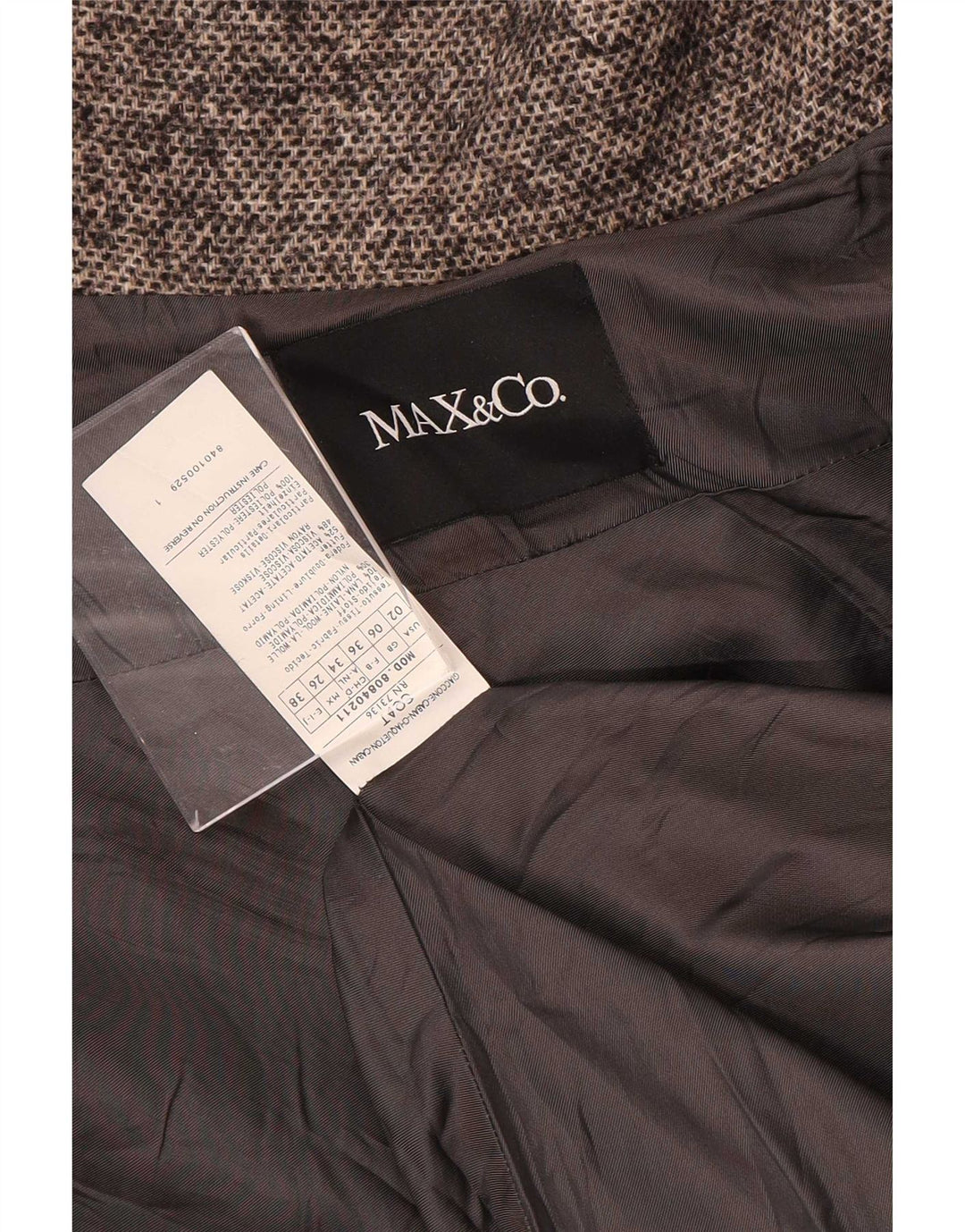 Max & Co. Womens Short Oversized Overcoat UK 6 XS Beige Flecked Wool