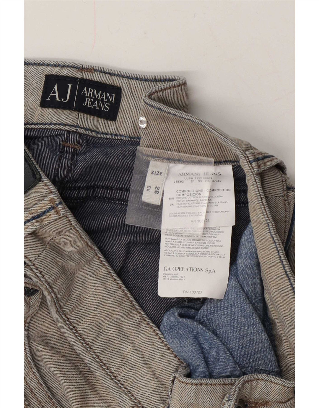 Armani Womens Slim Jeans W28 L29 Grey Cotton