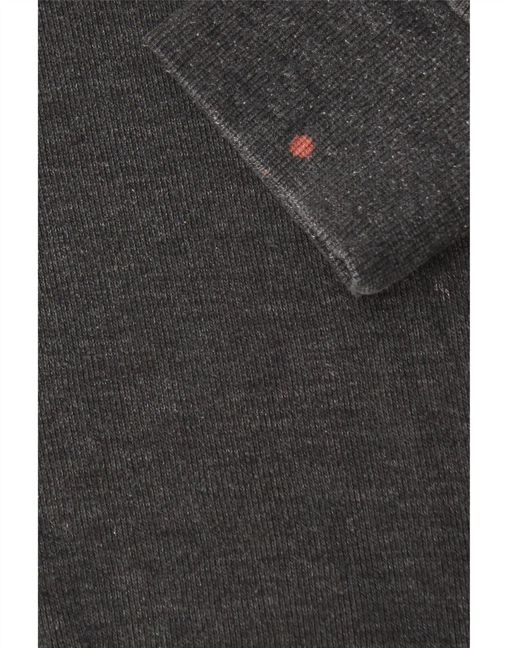 Marks & Spencer Mens Button Neck Jumper Sweater Medium Grey Cotton