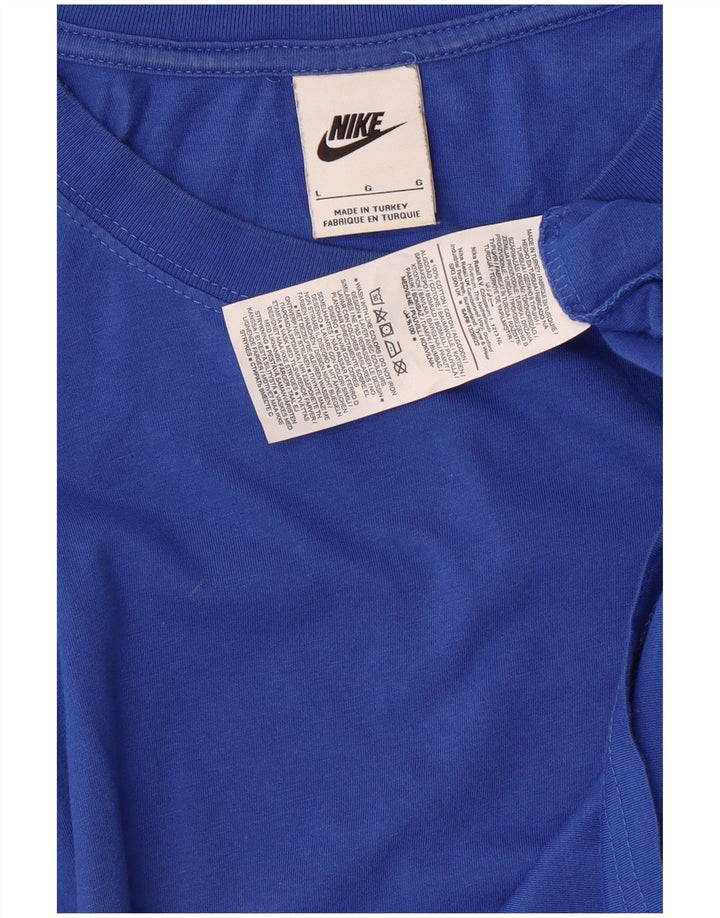 NIKE Mens Graphic T-Shirt Top Large Blue Cotton