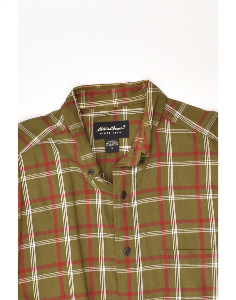 EDDIE BAUER Mens Shirt Small Green Check Cotton | Vintage Eddie Bauer | Thrift | Second-Hand Eddie Bauer | Used Clothing | Messina Hembry 