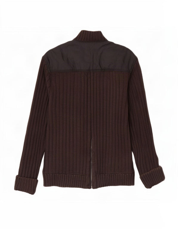 Calvin Klein Jeans Womens Cardigan Sweater UK 14 Medium Brown