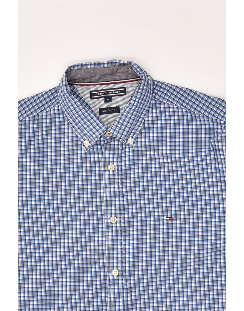 TOMMY HILFIGER Mens New York Fit Shirt Medium Blue Check Cotton | Vintage Tommy Hilfiger | Thrift | Second-Hand Tommy Hilfiger | Used Clothing | Messina Hembry 