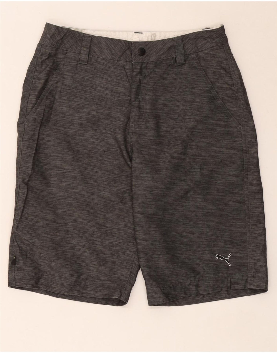 Puma Mens Cargo Shorts W28 Small Grey Flecked Cotton