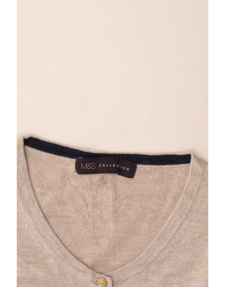 Marks & Spencer Womens Cardigan Sweater UK 14 Medium Grey