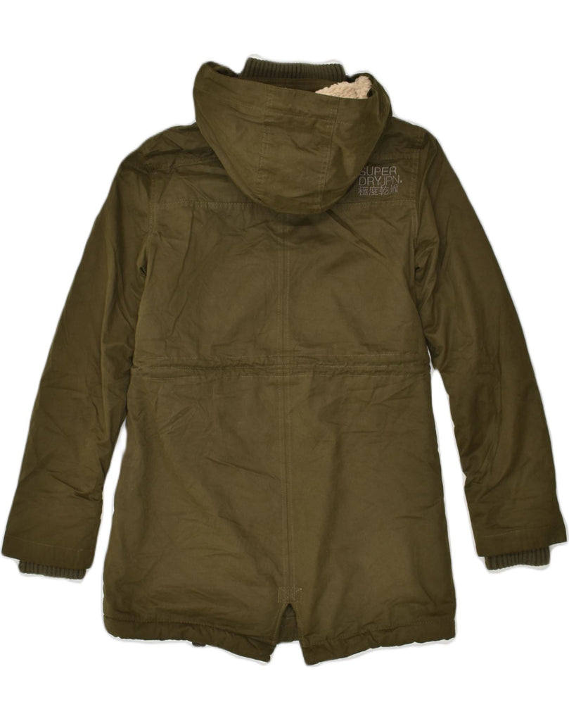 SUPERDRY Womens Windparka Hooded Parka Jacket UK 10 Small Khaki Polyester | Vintage Superdry | Thrift | Second-Hand Superdry | Used Clothing | Messina Hembry 