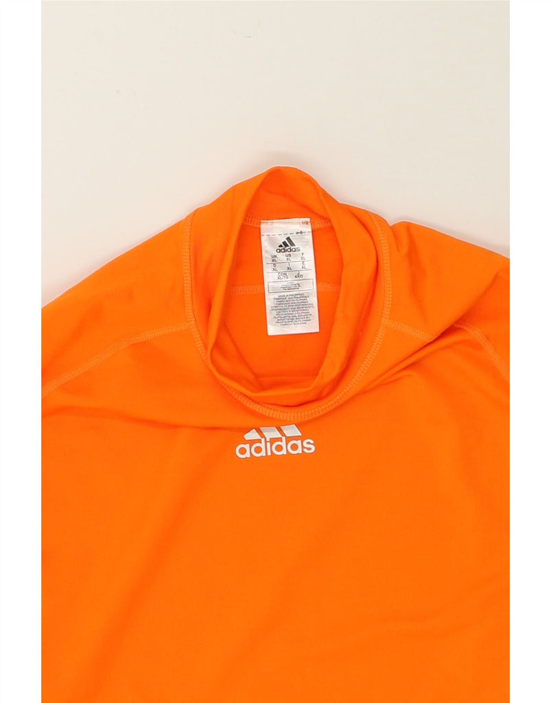 ADIDAS Womens Tall Graphic Top Long Sleeve XL Orange Polyester | Vintage Adidas | Thrift | Second-Hand Adidas | Used Clothing | Messina Hembry 