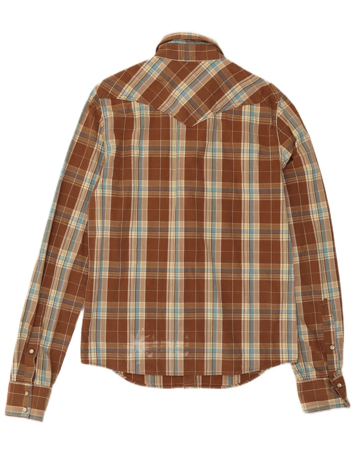 Hollister Mens Shirt Medium Brown Check Cotton