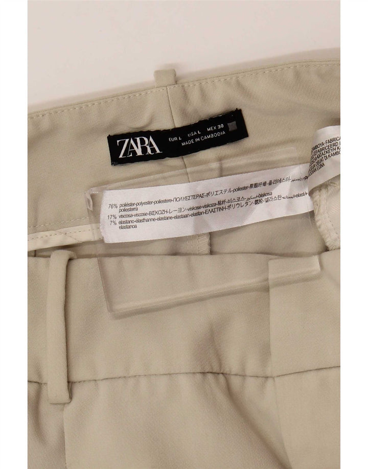 Zara Womens Tapered Suit Trousers Large W30 L26 Beige Polyester